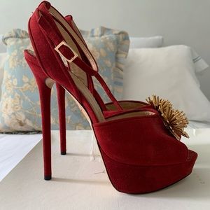 Charlotte Olympia Suede Heel - Orbital Pomeline